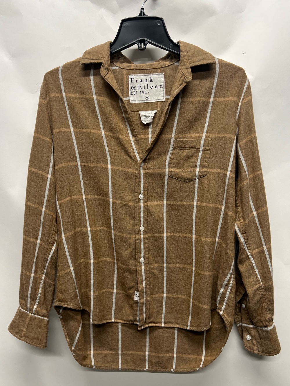 Frank & Eileen Women's Relaxed Button-Up Shirt Windowpane plaid Size XS